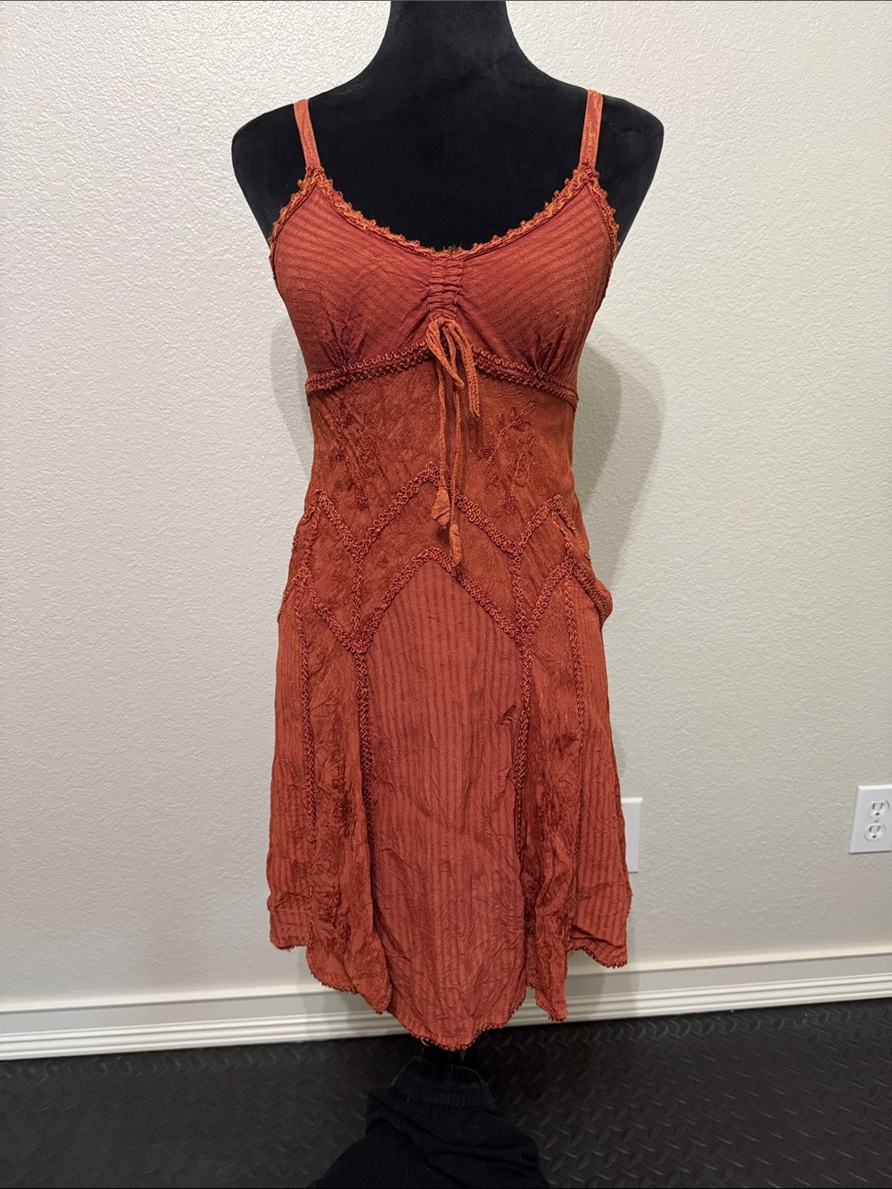 Spice-Tone Spaghetti Strap Mini Dress